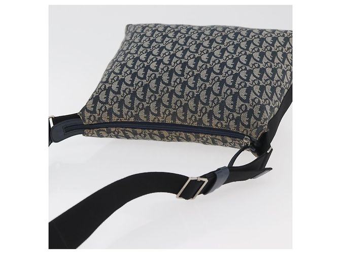 Borsa a tracolla Christian Dior Trotter Canvas Navy Silver Auth 179394A Argento Blu navy - vista 6