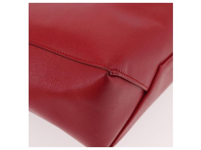 Céline CELINE Tote Bag Cabas Verticale in Pelle 2way Rosso Argento Auth hk3730A - vista 17