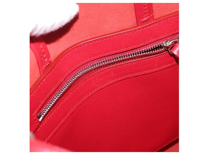 Céline CELINE Tote Bag Cabas Verticale in Pelle 2way Rosso Argento Auth hk3730A - vista 19