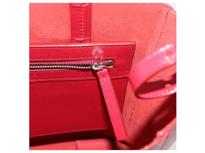 Céline CELINE Tote Bag Cabas Verticale in Pelle 2way Rosso Argento Auth hk3730A - vista 22
