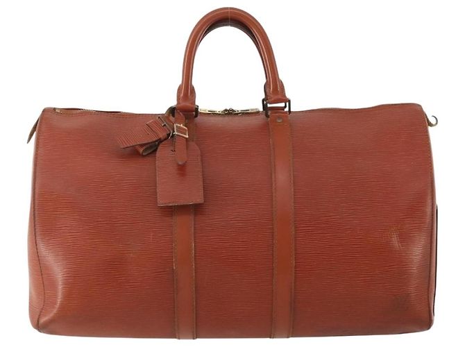 LOUIS VUITTON Epi Keepall 45 Boston Bag Marrone M42978 LV Auth bs34522 - vista 13