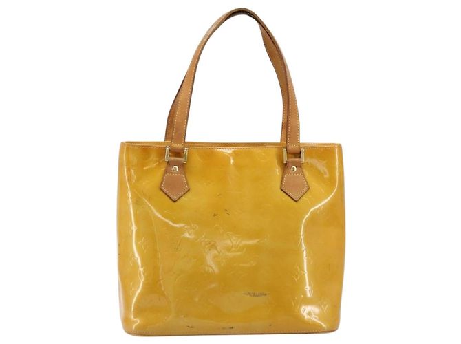 LOUIS VUITTON Monogram Vernis Houston Handtasche Beige M91004 LV Auth ep14514 - Ansicht 13