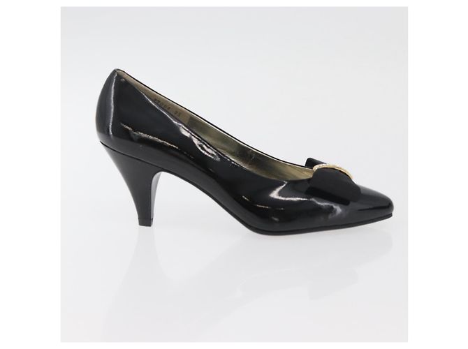 Décolleté GIVENCHY in vernice nero e oro Auth ti3934 D'oro - vista 4