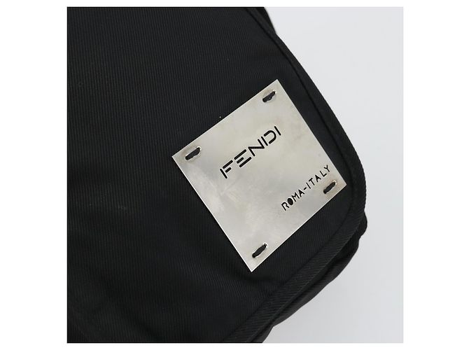 Borsa a Spalla FENDI Nylon Nero Argento Auth hk3723 - vista 17