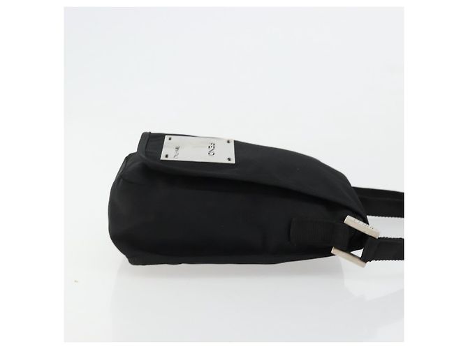 Borsa a Spalla FENDI Nylon Nero Argento Auth hk3723 - vista 3