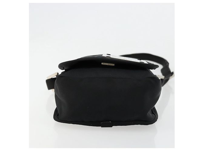 Borsa a Spalla FENDI Nylon Nero Argento Auth hk3723 - vista 5