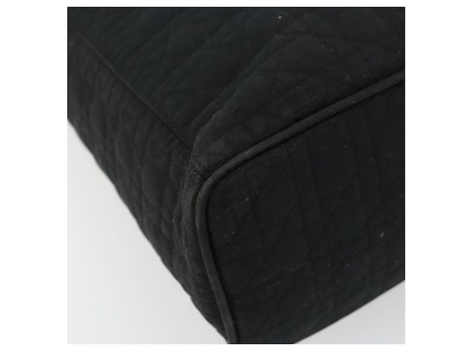 Borsa Tote Lady Dior in nylon nero e oro Christian Dior Auth ep14490 D'oro - vista 14