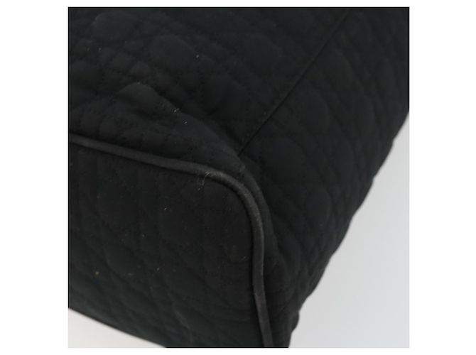 Borsa Tote Lady Dior in nylon nero e oro Christian Dior Auth ep14490 D'oro - vista 15