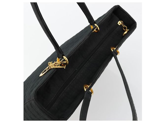 Borsa Tote Lady Dior in nylon nero e oro Christian Dior Auth ep14490 D'oro - vista 6