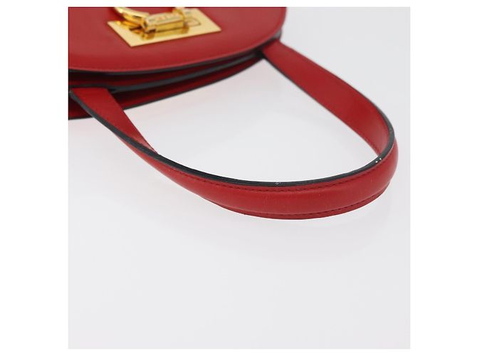 Céline Borsa a mano CELINE Circle in pelle Rosso Oro Auth 179697V D'oro - vista 8