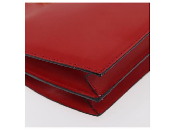 Céline Borsa a mano CELINE Circle in pelle Rosso Oro Auth 179697V D'oro - vista 9