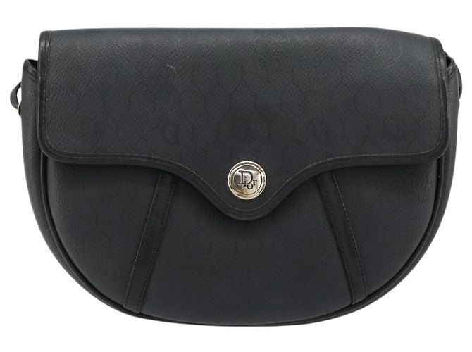 Borsa a tracolla Christian Dior Honeycomb Canvas PVC Nero Oro Auth BA12549 D'oro - vista 13