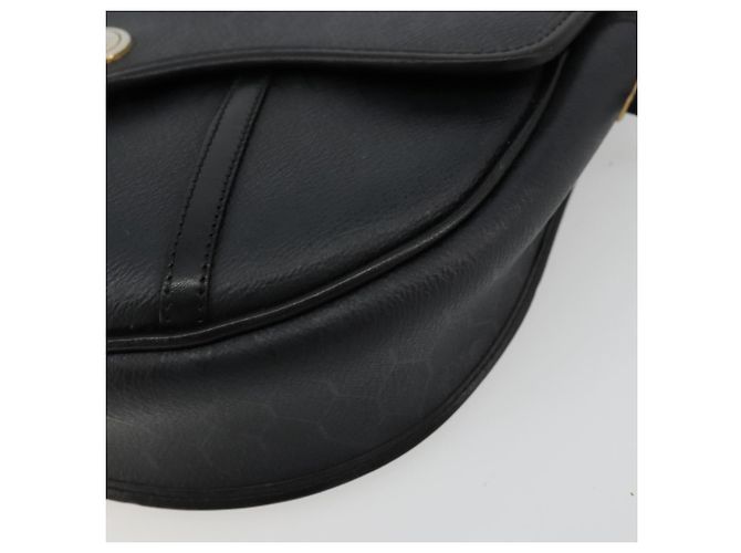 Borsa a tracolla Christian Dior Honeycomb Canvas PVC Nero Oro Auth BA12549 D'oro - vista 9