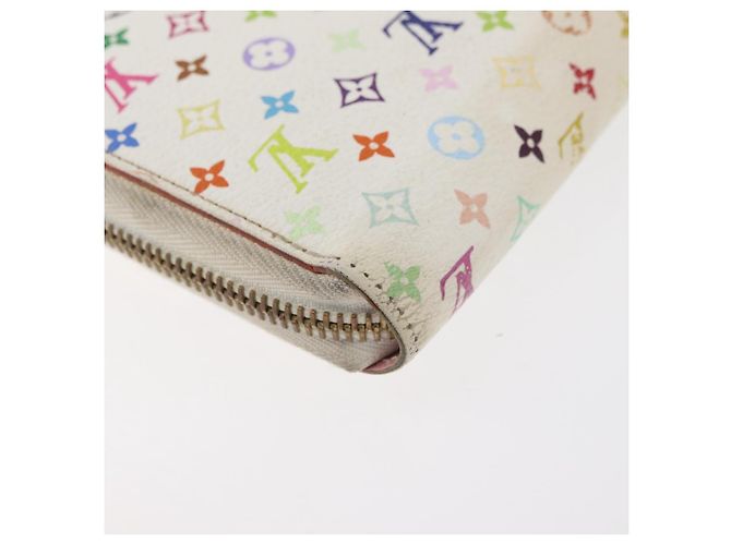 LOUIS VUITTON Monogram Multicolor Zippy Long Wallet White M60241 LV Auth BA12620 Bianco - vista 15