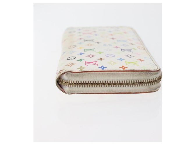 LOUIS VUITTON Monogram Multicolor Zippy Long Wallet White M60241 LV Auth BA12620 Bianco - vista 3