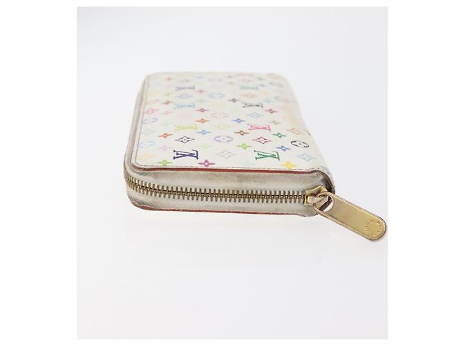 LOUIS VUITTON Monogram Multicolor Zippy Long Wallet White M60241 LV Auth BA12620 Bianco - vista 4