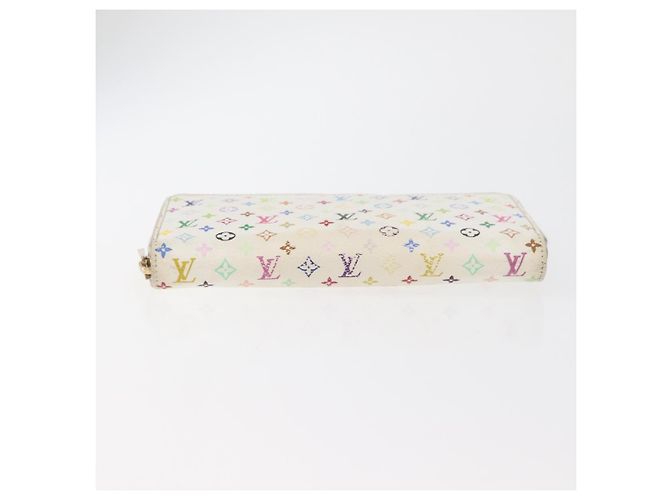 LOUIS VUITTON Monogram Multicolor Zippy Long Wallet White M60241 LV Auth BA12620 Bianco - vista 6