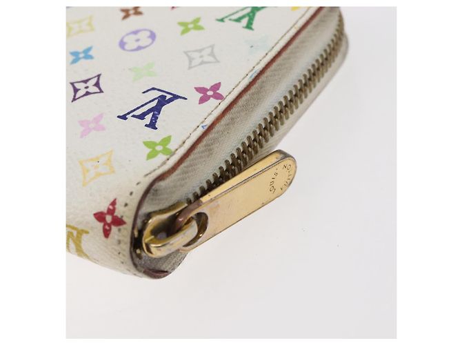 LOUIS VUITTON Monogram Multicolor Zippy Long Wallet White M60241 LV Auth BA12620 Bianco - vista 8
