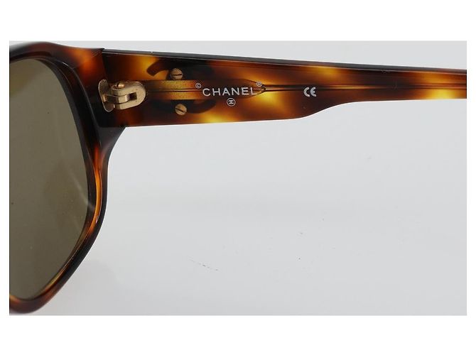 Gafas de sol CHANEL COCO de plástico Marrón CC Auth 178796 Castaño - vista 9
