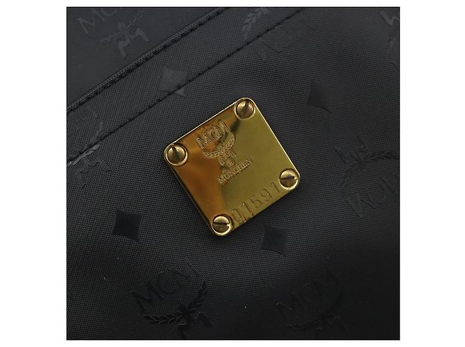Borsa a tracolla MCM Vicetos Logogram PVC Nero Oro Auth mr2450 D'oro - vista 12