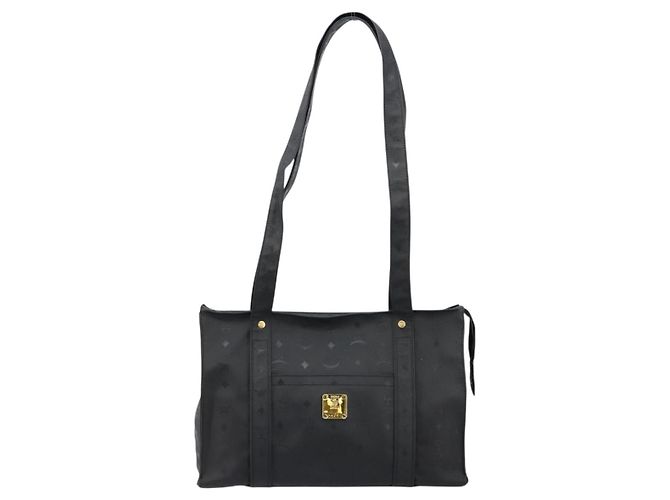 Borsa a tracolla MCM Vicetos Logogram PVC Nero Oro Auth mr2450 D'oro - vista 13