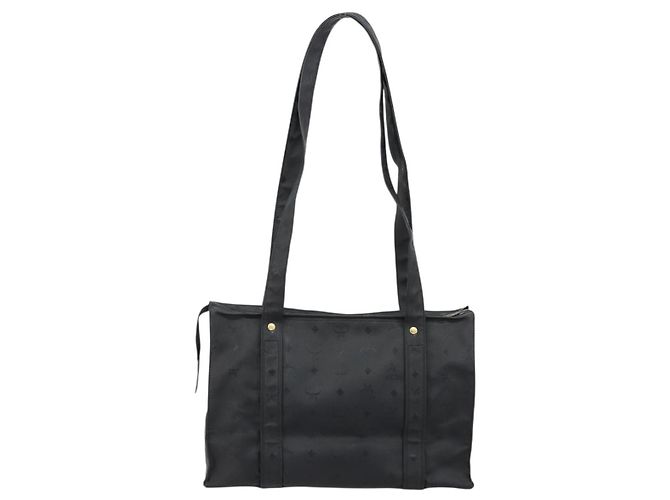 Borsa a tracolla MCM Vicetos Logogram PVC Nero Oro Auth mr2450 D'oro - vista 2