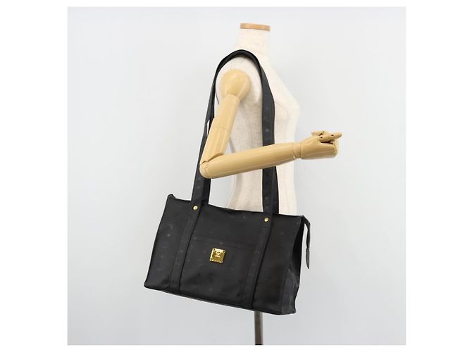 Borsa a tracolla MCM Vicetos Logogram PVC Nero Oro Auth mr2450 D'oro - vista 23