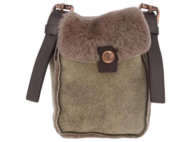 Céline Borsa a Spalla CELINE Mouton Brown Auth 178798A Marrone - vista 13