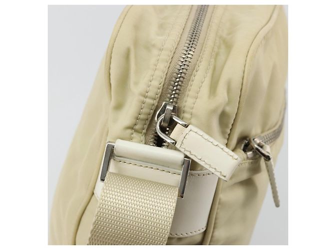 Borsa a Spalla PRADA Nylon Avorio Argento Auth hk3735 Crudo - vista 10