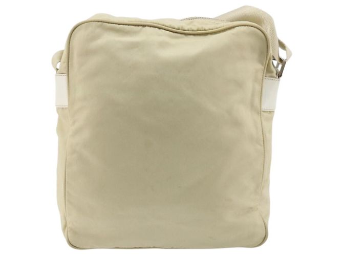 Borsa a Spalla PRADA Nylon Avorio Argento Auth hk3735 Crudo - vista 2