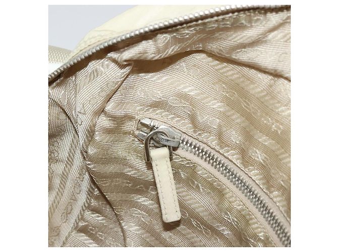 Borsa a Spalla PRADA Nylon Avorio Argento Auth hk3735 Crudo - vista 22