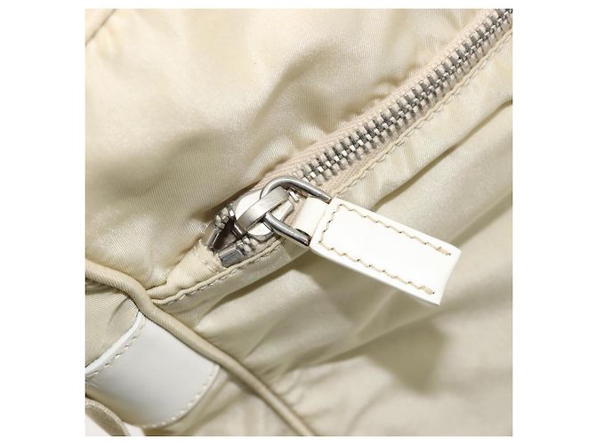 Borsa a Spalla PRADA Nylon Avorio Argento Auth hk3735 Crudo - vista 24
