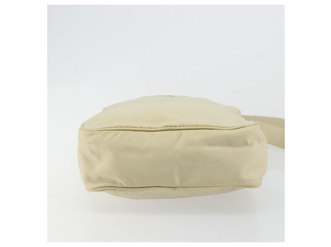 Borsa a Spalla PRADA Nylon Avorio Argento Auth hk3735 Crudo - vista 5