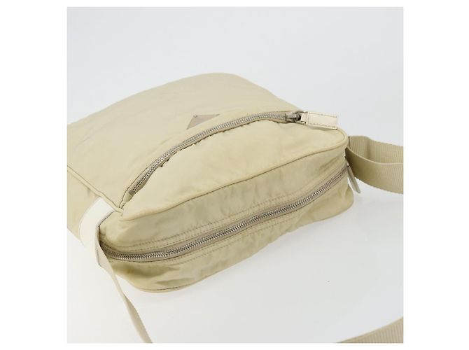 Borsa a Spalla PRADA Nylon Avorio Argento Auth hk3735 Crudo - vista 6