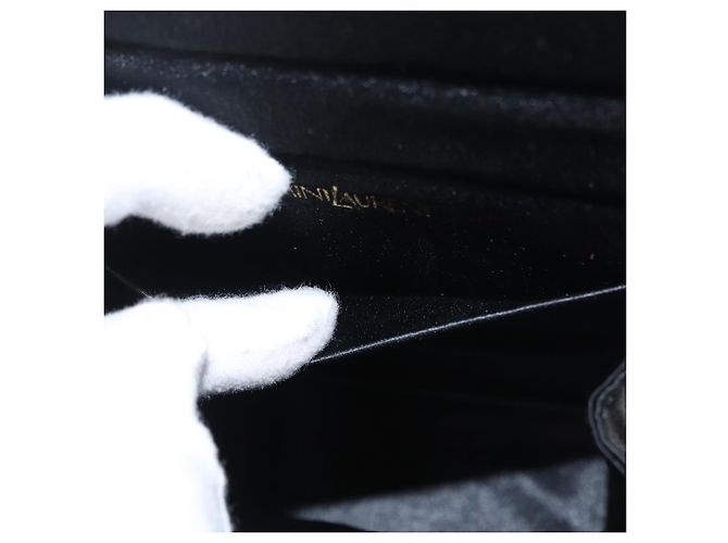 Borsa a tracolla SAINT LAURENT Satin Black Auth 179994 Nero - vista 19