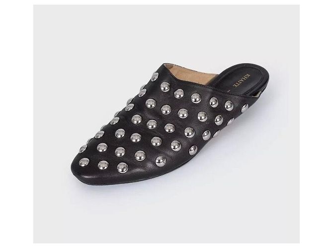 Khaite The Otto Black Leather Clogs - Taglia 38.5 usato - vista 2