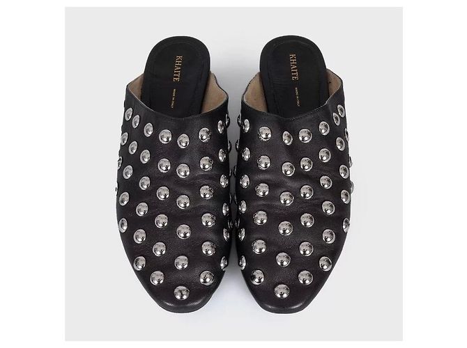 Khaite The Otto Black Leather Clogs - Taglia 38.5 usato - vista 3