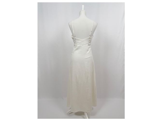 Autre Marque Weißes Midikleid mit schmalen Trägern - Ansicht 6