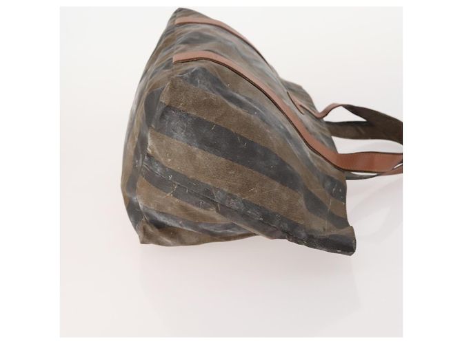 Pequin Borsa a Spalla FENDI Pecan Canvas PVC 2 Set Nero Marrone Auth bs34895 - vista 4