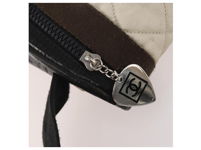 Borsa a tracolla CHANEL Sports Line in tela Bianco Argento CC Auth bs34562 - vista 10