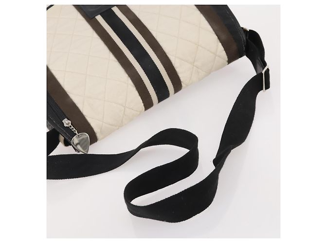Borsa a tracolla CHANEL Sports Line in tela Bianco Argento CC Auth bs34562 - vista 7