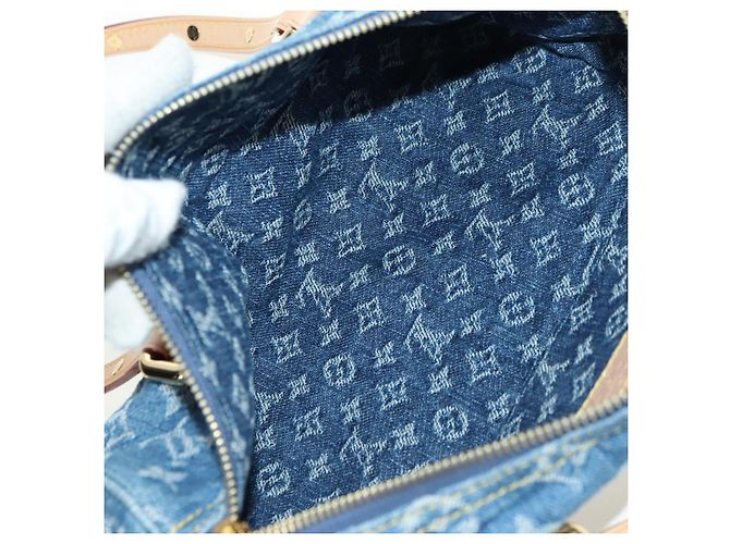 LOUIS VUITTON Borsa Monogram Denim Papillon MM Blu M46830 LV Auth 179081SM - vista 11