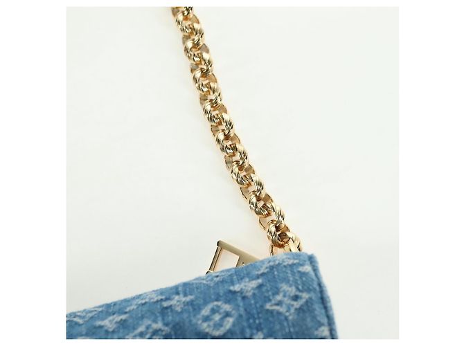LOUIS VUITTON Borsa Monogram Denim Papillon MM Blu M46830 LV Auth 179081SM - vista 18
