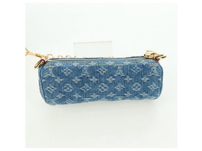 LOUIS VUITTON Borsa Monogram Denim Papillon MM Blu M46830 LV Auth 179081SM - vista 19