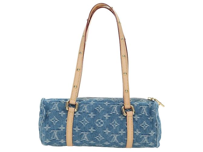 LOUIS VUITTON Borsa Monogram Denim Papillon MM Blu M46830 LV Auth 179081SM - vista 2