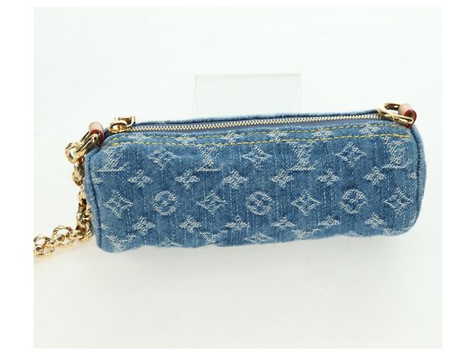LOUIS VUITTON Borsa Monogram Denim Papillon MM Blu M46830 LV Auth 179081SM - vista 20