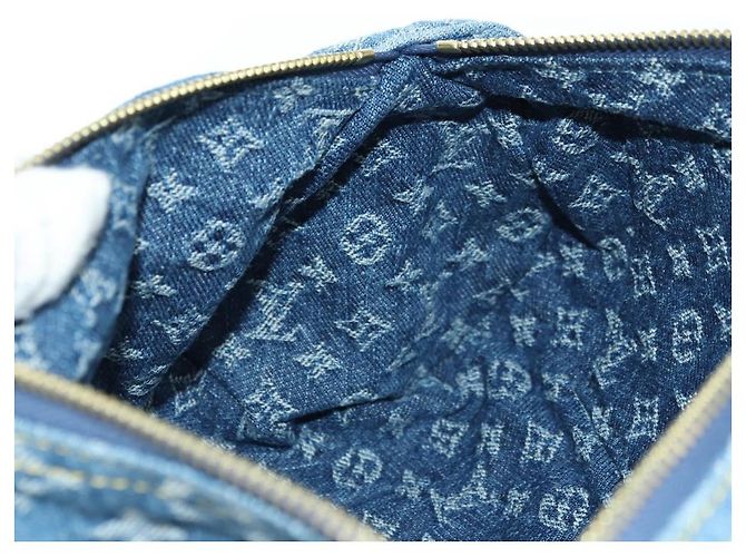 LOUIS VUITTON Borsa Monogram Denim Papillon MM Blu M46830 LV Auth 179081SM - vista 25