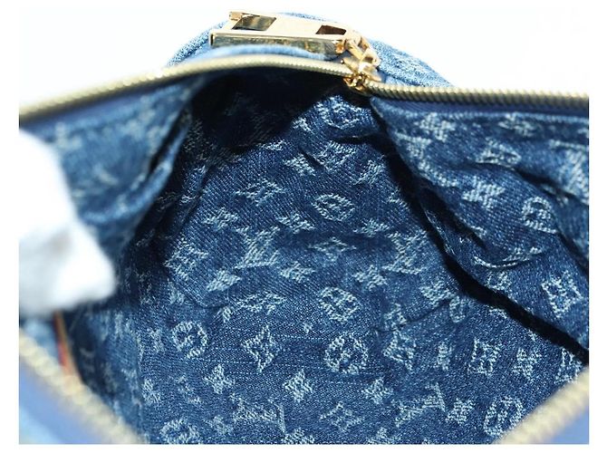 LOUIS VUITTON Borsa Monogram Denim Papillon MM Blu M46830 LV Auth 179081SM - vista 26