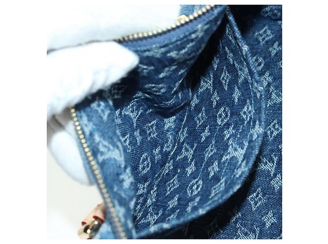 LOUIS VUITTON Borsa Monogram Denim Papillon MM Blu M46830 LV Auth 179081SM - vista 27