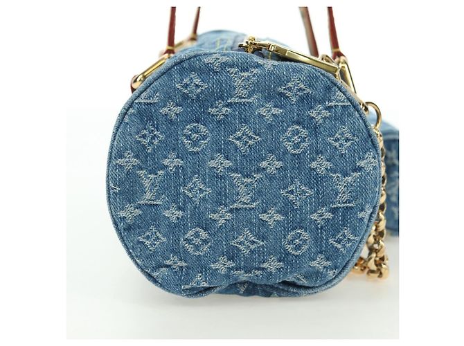 LOUIS VUITTON Borsa Monogram Denim Papillon MM Blu M46830 LV Auth 179081SM - vista 4